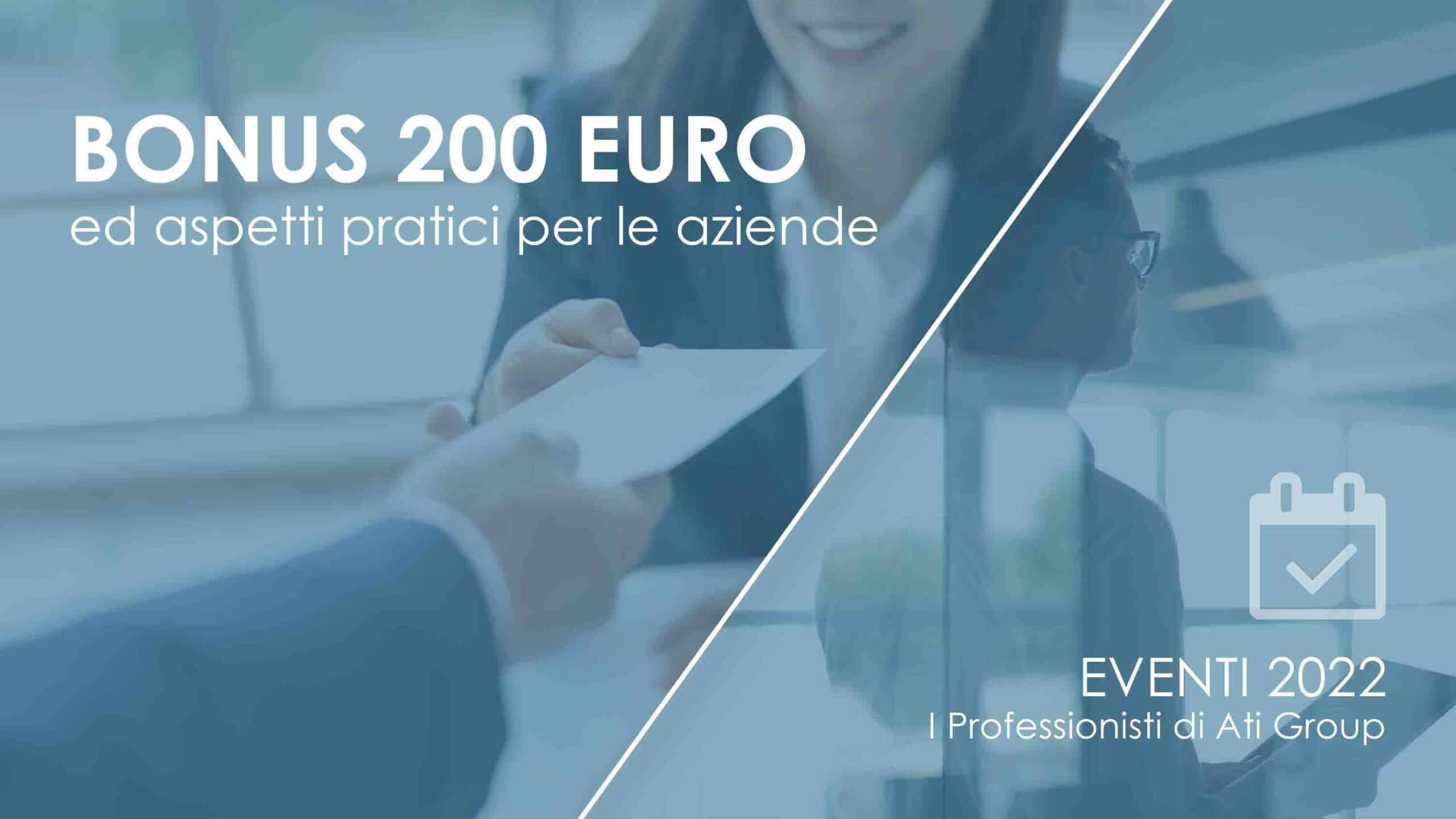 Bonus 200 euro ed aspetti pratici per le aziende