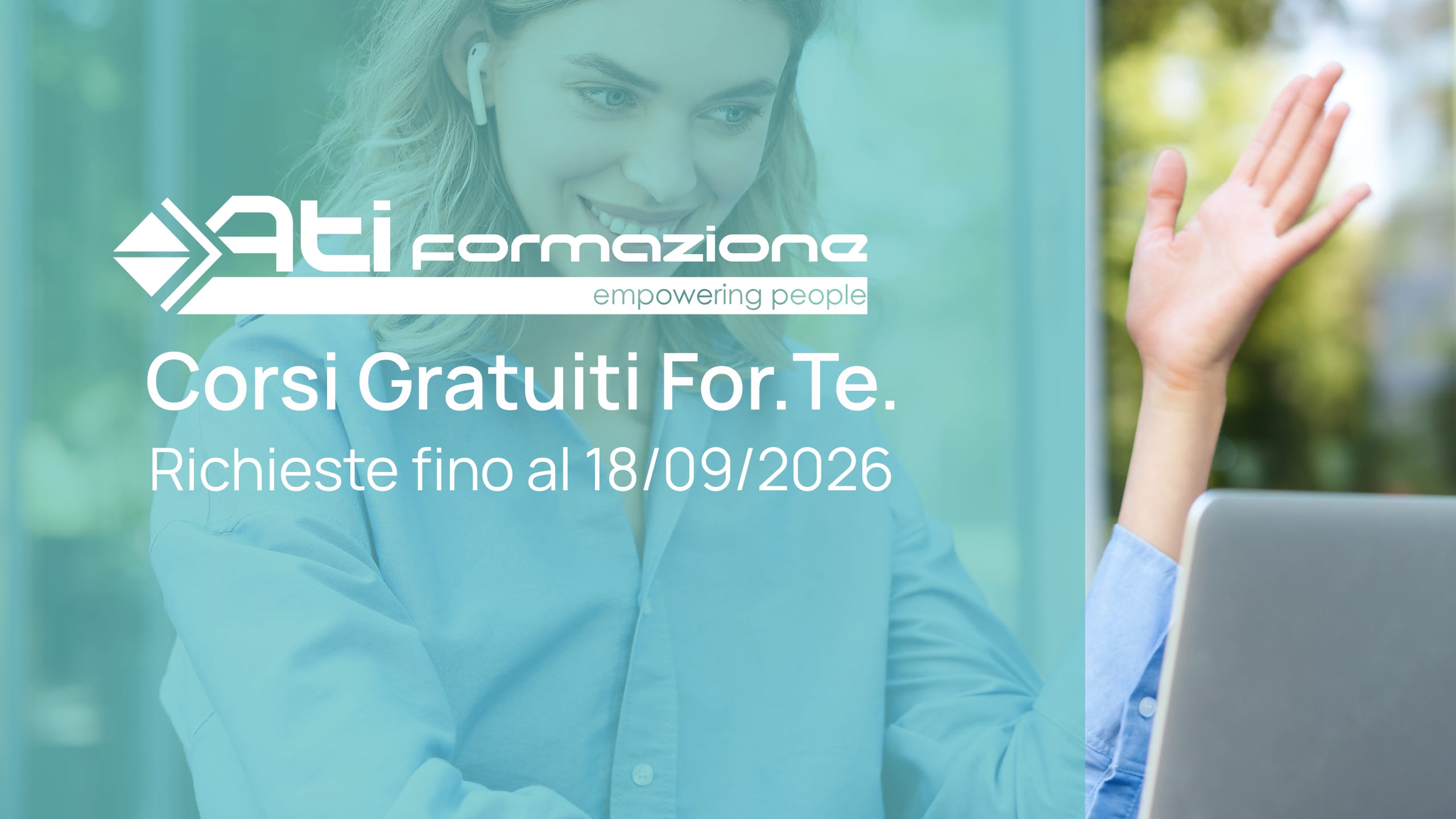 Corsi 100% finanziati con il Fondo For.Te. – Iscrizioni aperte fino al 18 settembre 2026
